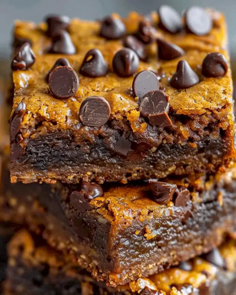 Klebrige Schokoladenkeksteig Brownie Riegel