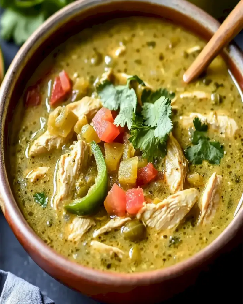 Langsam gekochte grüne Enchilada-Hühnchen-Suppe – Vegan-Rezept