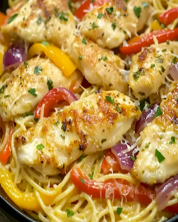 Cremige Hähnchen Scampi Pasta wie vom Italiener