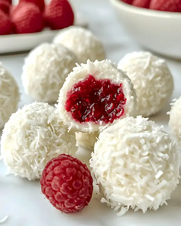 Himbeer Kokos Kugeln ohne Backen: Einfach & Lecker 2 Himbeer Kokos Kugeln ohne Backen: Einfach & Lecker