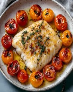 Ofen-Kabeljau mit Tomaten und Thymian