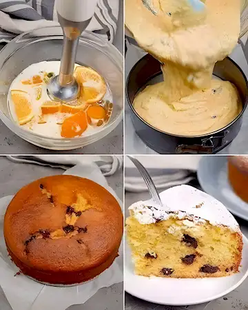 Saftiger Orangenkuchen mit Schokostückchen