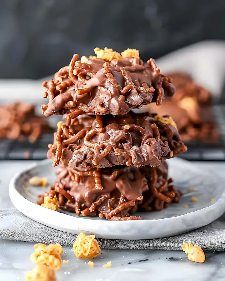 Schoko Erdnuss Haystacks ohne Backen 2 Schoko Erdnuss Haystacks ohne Backen