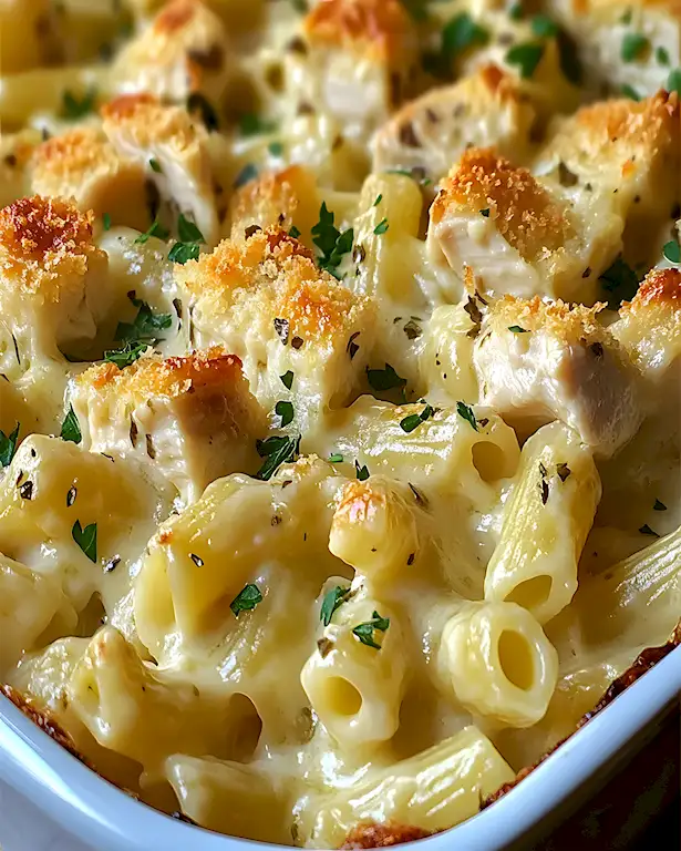 Cremiger Hähnchen Nudelauflauf Knoblauch Parmesan 2 Cremiger Hähnchen Nudelauflauf Knoblauch Parmesan