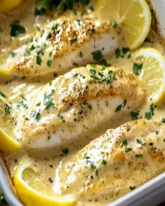 Fisch aus dem Ofen mit Zitronen-Sahne