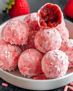 Cremige Erdbeer Trüffel mit weißer Schokolade 9 Cremige Erdbeer Trüffel mit weißer Schokolade