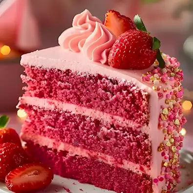 Dreistöckiger Erdbeerkuchen für besondere Anlässe