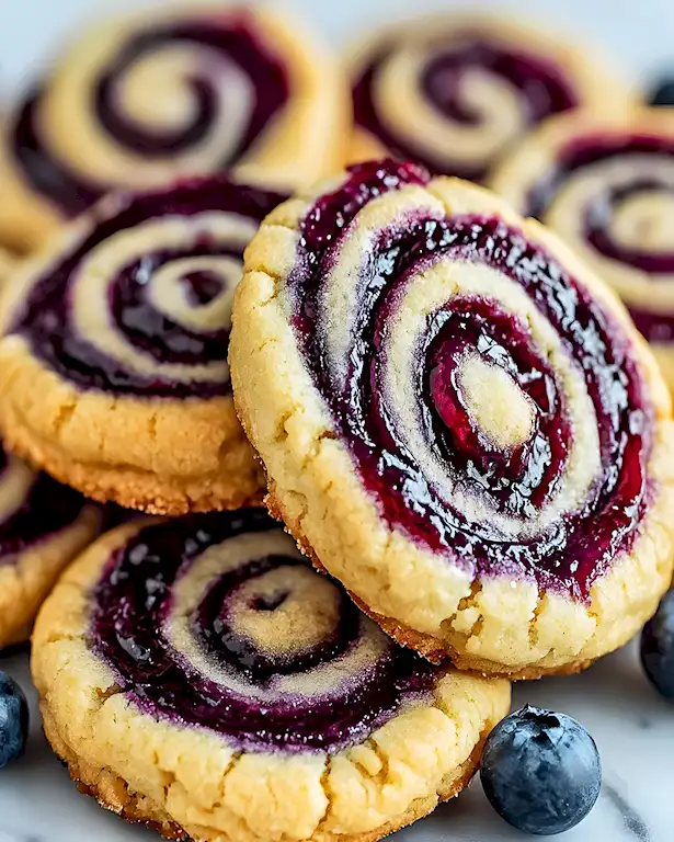 Einfache Blaubeer-Swirl Zucker-Cookies