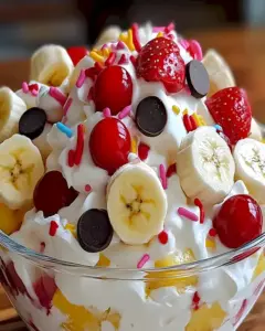 Einfaches & Cremiges Bananen Split Dessert 3 Einfaches & Cremiges Bananen Split Dessert