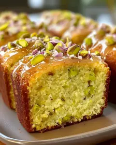 Eleganter Rosen Pistazien Kuchen mit feiner Glasur 1 Eleganter Rosen Pistazien Kuchen mit feiner Glasur