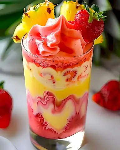 Erfrischender Erdbeer Piña Colada Smoothie für Sommertage 2 Erfrischender Erdbeer Piña Colada Smoothie für Sommertage