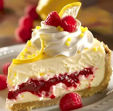 Erfrischender Käsekuchen ohne Backen mit Zitrone und Himbeeren 2 Erfrischender Käsekuchen ohne Backen mit Zitrone und Himbeeren