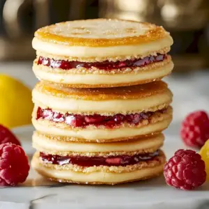 Fruchtige Keks-Sandwiches mit Zitrone & Himbeere 6 Fruchtige Keks-Sandwiches mit Zitrone & Himbeere