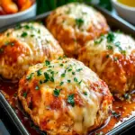 Saftiger Hähnchen-Hackbraten mit Knoblauch und Parmesan