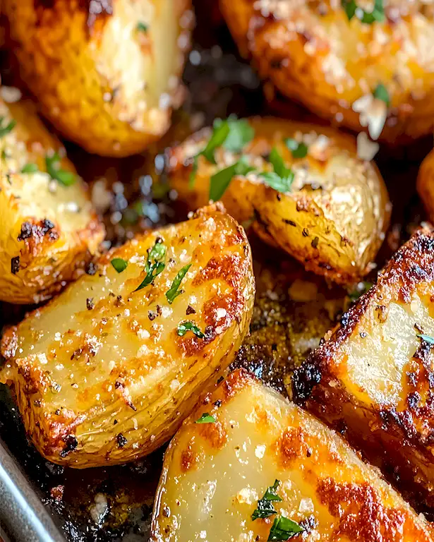 Geröstete Kartoffeln mit Knoblauch und Parmesan 2 Geröstete Kartoffeln mit Knoblauch und Parmesan