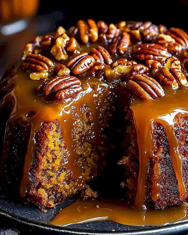 Gestürzter Kürbiskuchen mit Pekannuss-Karamell 2 Gestürzter Kürbiskuchen mit Pekannuss-Karamell