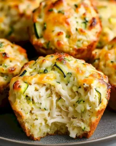 Herzhafte Muffins mit Hähnchen, Zucchini und Käse