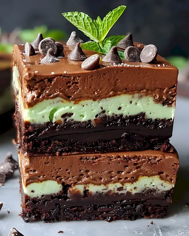 Himmlische Schoko-Minz Brownies mit Minzcreme 2 Himmlische Schoko-Minz Brownies mit Minzcreme