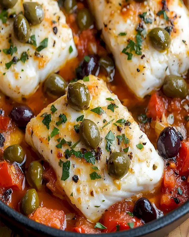 Kabeljau Provençal: Mediterraner Fisch mit Tomaten & Oliven 2 Kabeljau Provençal: Mediterraner Fisch mit Tomaten & Oliven