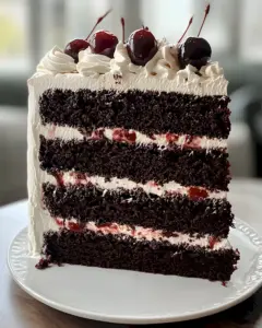 Klassische Schwarzwälder Kirschtorte mit Kirschen und Sahne 9 Klassische Schwarzwälder Kirschtorte mit Kirschen und Sahne