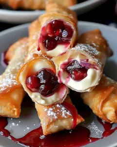 Knusprige Kirsch-Frischkäse-Röllchen selber machen 8 Knusprige Kirsch-Frischkäse-Röllchen selber machen