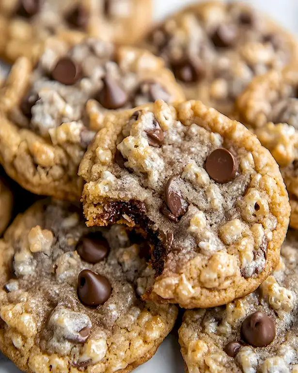 Knusprige Schoko-Kekse mit Reis-Crispies und Haferflocken 2 Knusprige Schoko-Kekse mit Reis-Crispies und Haferflocken