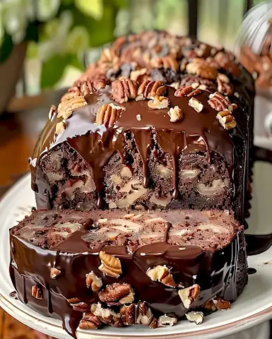 Köstlicher Schoko-Pekannuss-Kuchen mit zarter Ganache 2 Köstlicher Schoko-Pekannuss-Kuchen mit zarter Ganache