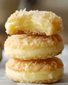 Einfache Zitronen-Kokos-Kekse mit cremiger Füllung