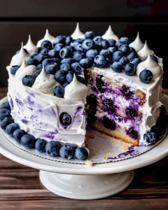 Luftiger Blaubeer-Vanille Kuchen mit Mascarpone