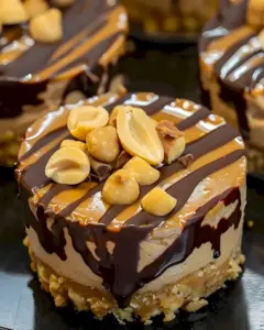 Mini Erdnussbutter Käsekuchen mit Karamell 1 Mini Erdnussbutter Käsekuchen mit Karamell