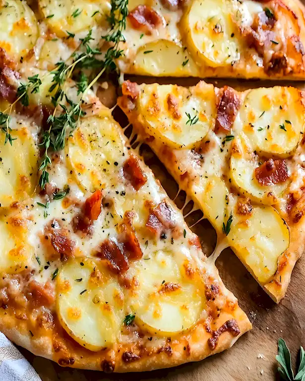 Rustikale Pizza mit Kartoffeln und Pancetta 2 Rustikale Pizza mit Kartoffeln und Pancetta
