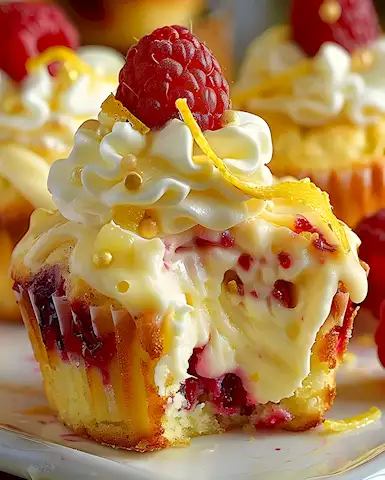 Saftige Himbeer-Zitronen Cupcakes mit Zitronencreme 2 Saftige Himbeer-Zitronen Cupcakes mit Zitronencreme