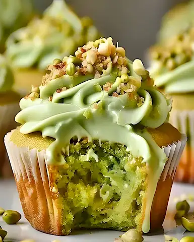 Saftige Pistazien Cupcakes mit cremiger Vanille Buttercreme 2 Saftige Pistazien Cupcakes mit cremiger Vanille Buttercreme