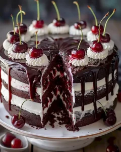 Saftige Schoko-Kirsch-Schichttorte mit Sahne