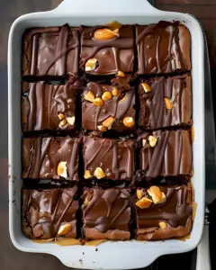 Saftige Snickers Brownies mit Karamell und Erdnüssen