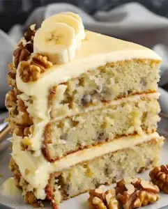 Saftiger Bananen-Walnuss-Kuchen mit Frischkäsecreme 5 Saftiger Bananen-Walnuss-Kuchen mit Frischkäsecreme