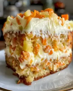 Saftiger Karottenkuchen mit Ananas und Frischkäsecreme 1 Saftiger Karottenkuchen mit Ananas und Frischkäsecreme