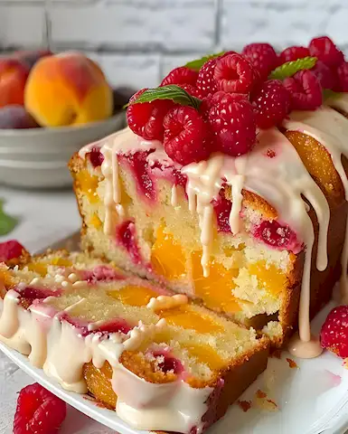 Saftiger Pfirsich-Himbeer-Kuchen einfach lecker 2 Saftiger Pfirsich-Himbeer-Kuchen einfach lecker