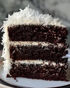 Saftiger Schoko-Kokos-Kuchen mit cremigem Frosting 8 Saftiger Schoko-Kokos-Kuchen mit cremigem Frosting