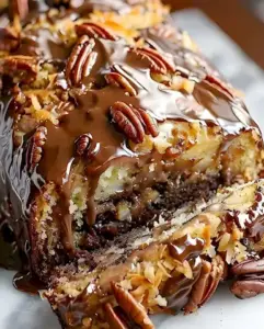 Saftiger Schokoladen-Pekan-Kastenkuchen mit Kokos 2 Saftiger Schokoladen-Pekan-Kastenkuchen mit Kokos