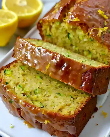 Saftiges Zitronen-Zucchini Brot mit frischer Glasur