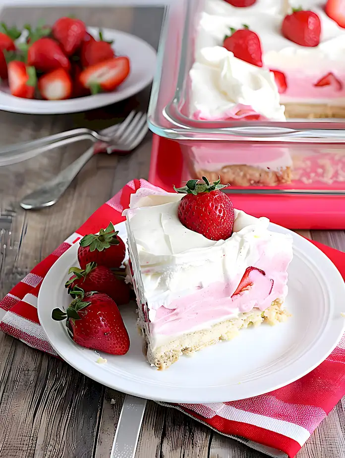 Erdbeer-Käsekuchen-Schichtdessert ohne Backen 2 Erdbeer-Käsekuchen-Schichtdessert ohne Backen