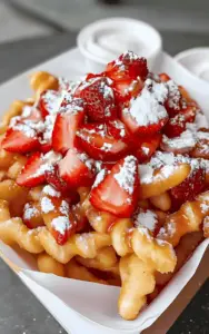 Süße Kirmes-Streifen mit Erdbeeren