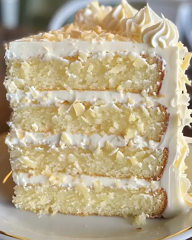 Tropischer Ananas-Kuchen mit weißer Schokolade