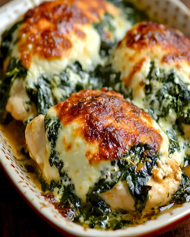 Überbackene Hähnchenbrust mit Ricotta und Spinat 2 Überbackene Hähnchenbrust mit Ricotta und Spinat