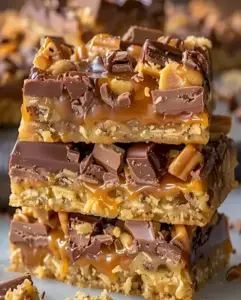 Unwiderstehliche Karamell-Schoko-Crunch-Riegel Rezept 3 Unwiderstehliche Karamell-Schoko-Crunch-Riegel Rezept