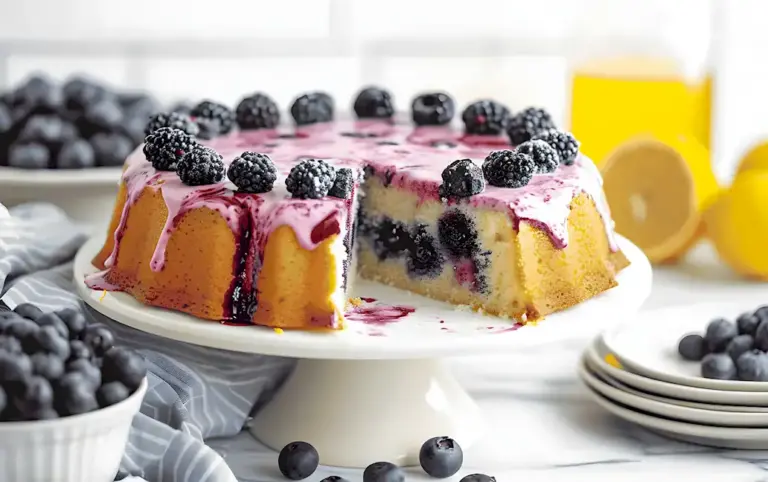 Veganer Blaubeer-Zitronen Kuchen mit Glasur 3 Veganer Blaubeer-Zitronen Kuchen mit Glasur