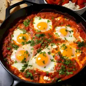 Würzige marokkanische Shakshuka mit pochierten Eiern 9 Würzige marokkanische Shakshuka mit pochierten Eiern