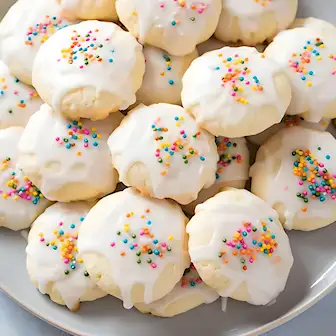 Zarte Italienische Ricotta Kekse mit Glasur 2 Zarte Italienische Ricotta Kekse mit Glasur