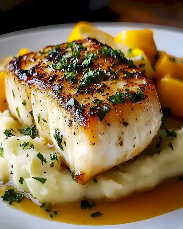 Zarter Chilenischer Seebarsch mit Zitronen-Kapern-Sauce 2 Zarter Chilenischer Seebarsch mit Zitronen-Kapern-Sauce